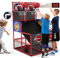 HYES 3 in 1 Dual Shot Basketball Arcade Game with 2 Dart Boards/Electronic Scoreboard/LED Light, Basketball Hoop for Kids Indoor Outdoor, Sport Toys Gifts for Boys Girls Ages 3-12 Years Old