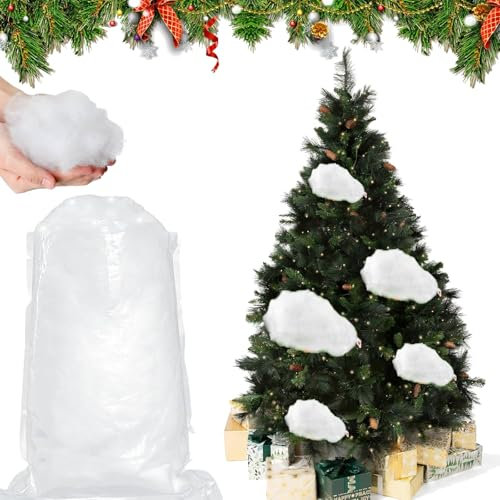 Scinzene Kunstschnee Deko, Deko Schnee, Kunstschnee Zum Basteln, Schneewatte, Dekoschnee, Schnee Deko, Künstlicher Schnee, Schneewatte Weihnachten, Schnee Deko Weihnachten (7,05 Unzen/200 G)