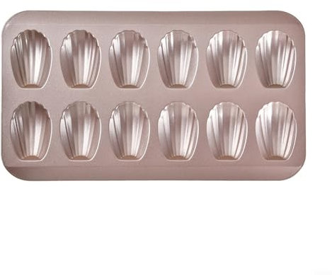 Mini tortiera in acciaio inox con 12 cavità, design antiaderente per cuocere facilmente biscotti e dessert (oro)