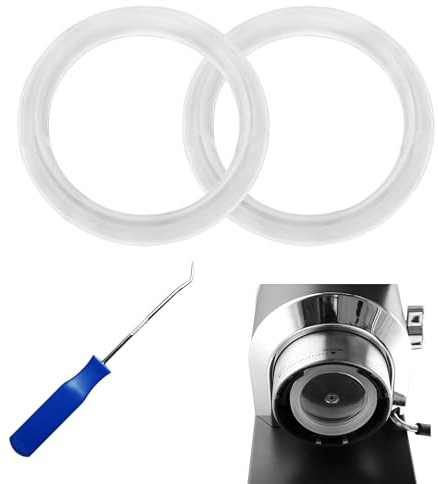 2 Stück Silikondichtung Kompatibel mit Delonghi Gasket Seal Part EC680/EC685/EC695/EC820/EC850/EC860 Brühgruppe Brühkopfdichtung ID Ø47mm Siebträger Ersatzteile Dichtungen mit Wellendichtring Werkzeug