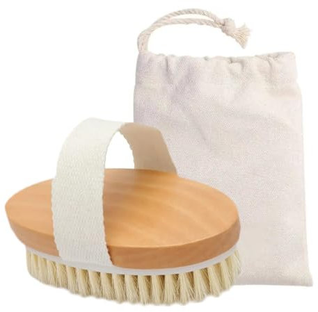 Dry Body Brush with Natural Vegetable Bristles in Tampico Exfoliating Removes Cellulite Dead Skin and Promotes Lymphatic Drainage, Circulation Scrub and Dry Brushing Davilis®