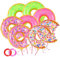 Globo de Dona 8 Piezas Globos en Forma de Donut Rosa Grandes Globos Fiesta Donuts Foil para Dona Postres Temático, Fiesta Cumpleaños Infantil Decoración