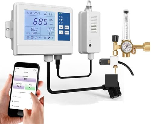 Hydroponics Greenhouse Mushroom Grow Hydro System Output CO2 PPM Temperature Humidity Digital Regulator Co2 Controller