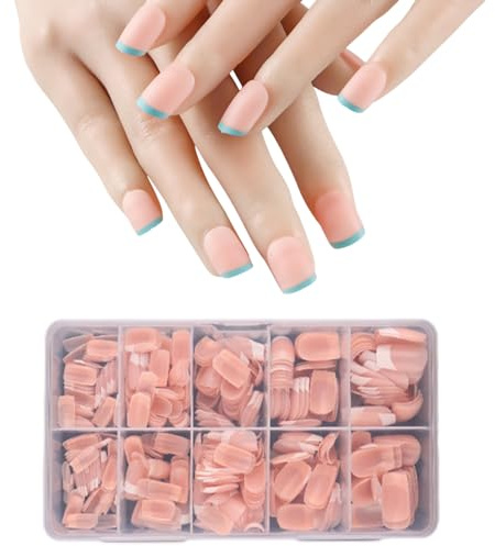 Set di 600 unghie artificiali in acrilico, a copertura completa, preformate, a lunga durata, per nail art fai da te e saloni di bellezza | Professionisti e appassionati del fai da te | facili da