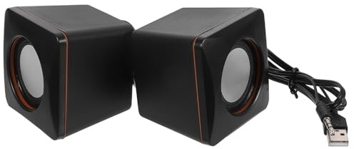 Warmhm Enceinte PC USB Mini Haut-Parleur de Bureau, Connexion USB, pour Ordinateur Portable et Tablette, Usage Maison et Bureau, Noir,