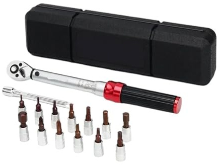 Juego De Llaves Dinamométricas For Bicicleta (15 Piezas, 1/4, 2-24 Nm, Doble Dirección, Llave Allen, Tubo, Kit Reparación Profesional For Motocicletas)
