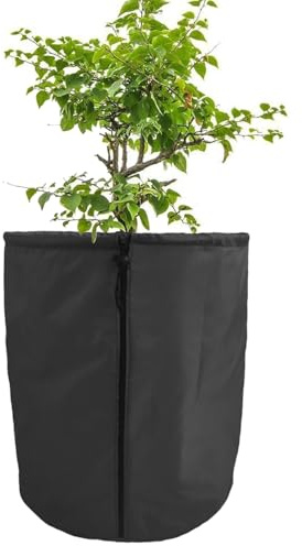 Wezalget Pflanzen-Frostschutzhülle, Blumentopf-Schutztasche, Thermo-Topfschutz mit Kordelzug und Reißverschluss, Frostschutz für Pflanzen im Freien