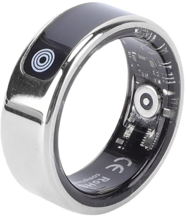 Plyisty Smart Ring, Tracker Fitness con Controllo Touch e Schermo a Colori HD con Contapassi, Monitor del Sonno, Notifiche di Chiamata, con (Misura 12 (ID 21,4 mm/0,84 pollici C 67,2 mm/2,65 pollici))