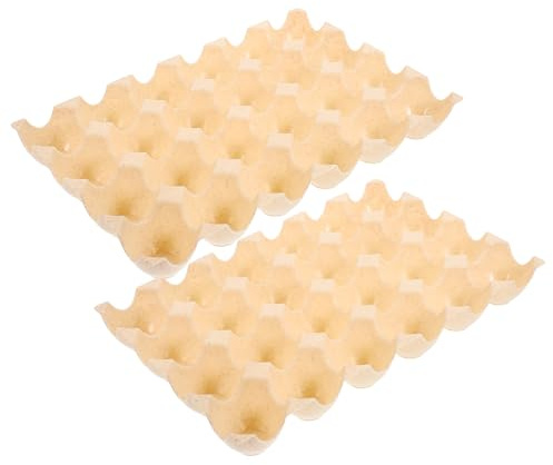 Healvian Portauova per Frigorifero in Pp Riutilizzabile 24 Scomparti Beige, Vassoio per Uova di Gallina Design Antiurto e Salvaspazio, Contenitore per Conservazione Uova da Riutilizzabile