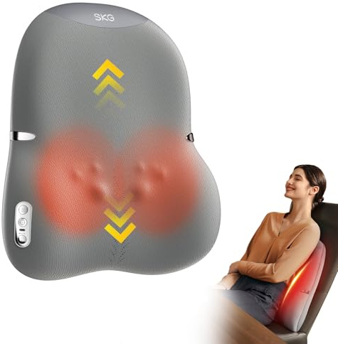 SKG Kabellos Rückenmassagegerät mit Wärme & Gleitschiene 4D Shiatsu, TS700 | Auf- und Abbewegung, Tiefengewebe-Massage zur Schmerzlinderung, Ganzrücken-Massage, Geschenk für Männer Frauen Papa und Mama