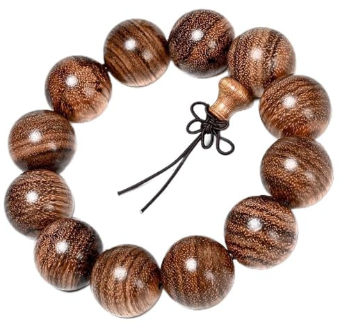 20 mm Vietnam Agarwood Träarmband Mönster Buddha Runda Pärlor Hand String, Gul