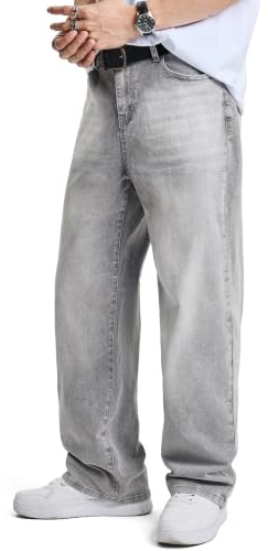 JMIERR Men's Jeans Baggy Loose Fit Jeans Wide Leg Denim Pants | Y2K Streetwear,Stretch Trousers Bottoms,5 Pockets,Cotton Classic Regular Fit,Skater Hip Hop,Zipper,Fashion design