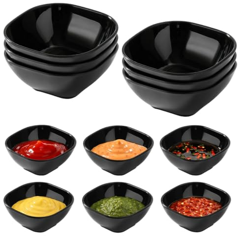 Bodeshis 6-Piece Small Plastic Bowls Set for Snacks and Condiments, Versatile Chip and Dip Bowl Solution for Party Serving and Home Dining OrganisationDipping Bowls