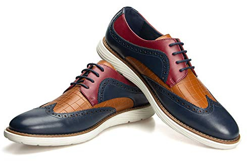 JITAI Men's Oxford Shoes,Dress Shoes Lace-up Wingtip Brogue Shoe Mens Lightweight Fashion Shoes., Colour/07, 11 US