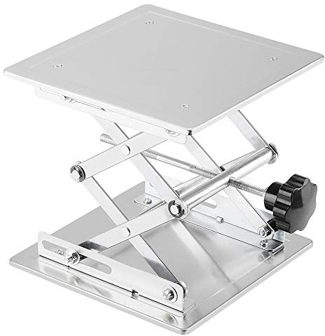 Labasics Lab Scissors Jack, 200 x 200 mm Stainless Steel Laboratory Support Jack Platform Lab Lift Stand Table, Expandable Lift Height Range from 85 mm to 280 mm, Support Weight 15KG