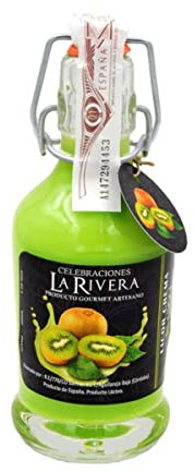 Lote de 4 Botellas de Cristal Decorativas de Crema de Licor La Rivera a Elegir. Regalos Originales. Licores y Complementos. Detalles para Bodas, Comuniones, Bautizos y Cumpleaños. CC (KIWI)