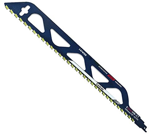LAIWOO Säbelsägeblätter Stein, Hartmetallstahl Sägeblätter, Ytong Säge, Ziegelsäge Säbelsäge für Porenbeton, Beton für Einhell, Dewalt, Bosch Länge 455mm, S2243HM