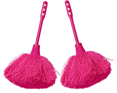 STOBAZA Lot de 2 Plumeaux en Fibre Rose pour Nettoyage sans Rayures, Portables, pour Meubles et Coins Difficiles à Atteindre