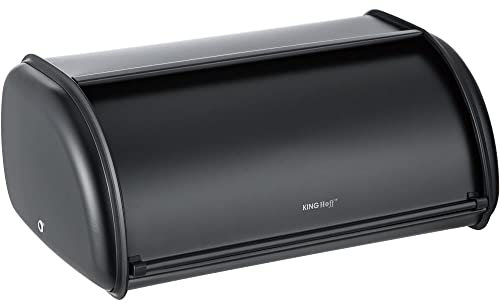 KING HOFF Brotkasten Brotbox Brotbehälter Brotdose aus Stahl (Schwarz)