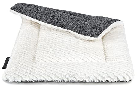 lionto Wendedecke wärmend für Hunde und Katzen, gefütterte Liegedecke waschbar mit strapazierfähiger und flauschiger Seite, 75x55 cm, hygienische Matte mit Kälteschutz für Haustiere aller Größen, grau