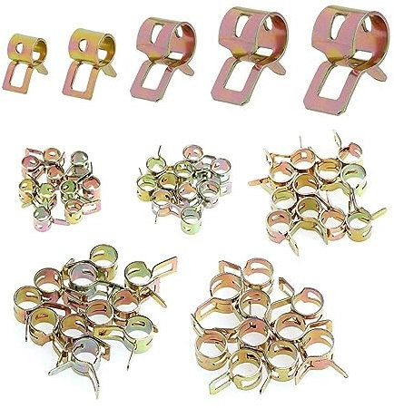 50 Stück Federklemmen, 5 mm, 6 mm, 7 mm, 8 mm, 9 mm, Kraftstoff-Wasserleitungsschlauch, Luftschlauchklemmen, Befestigungszubehör (Color : 6mm, Size : 50pcs)