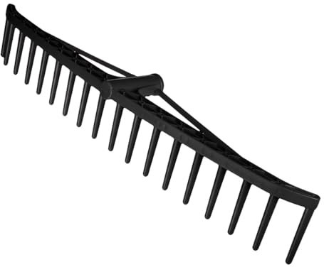 VERTO Gartenrechen Gartenrechen 64 cm - ⌀ 25 cm | Handlicher Zinkenbesen zum Zusammenfegen von Laub und Grasschnitt, mit robusten Kunststoffzinken