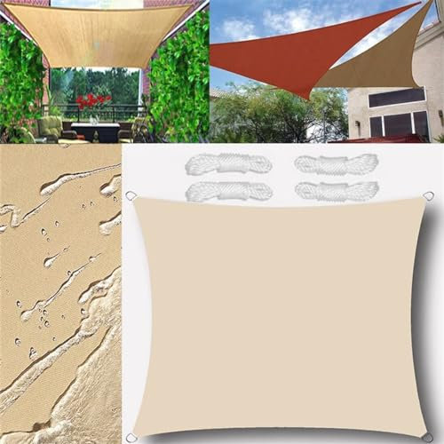 Tenda da Sole Tenda a Vela Impermeabile Rettangolo Quadrato Triangolare Tendalino 1.5x3m Tenda da Sole Telo Parasole Ombreggiante per Esterno Terrazzo Balcone Giardino Bianco Crema