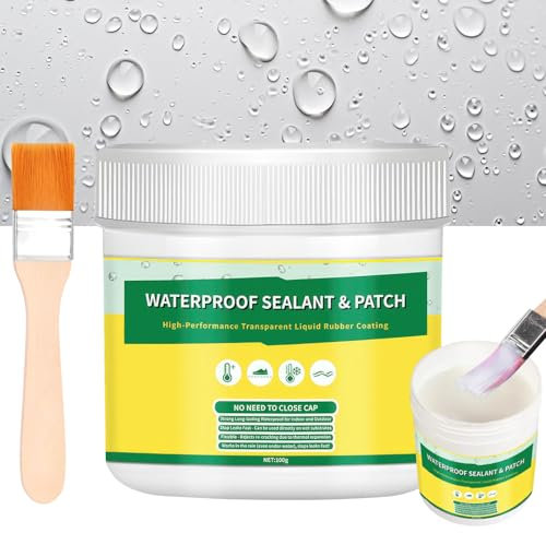 SaiXuan Sellador Impermeable Transparente, Pintura Impermeabilizante Transparente, Sellador Invisible Impermeable, Fácil de Usar para Techos, Baños, Ventanas, Piscinas y Más (100G)