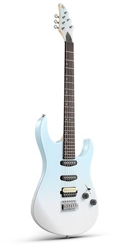 Donner DMT-66 39 Inch Chitarra Elettrica Full Size per Principianti, Kit Chitarra Elettrica con Borsa Blu Sfumato