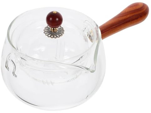 PRETYZOOM 360degree Unique Design Teapot Infuser Rotating Household Teapot Heat-Resistant Glass for Easy Brewing Experience