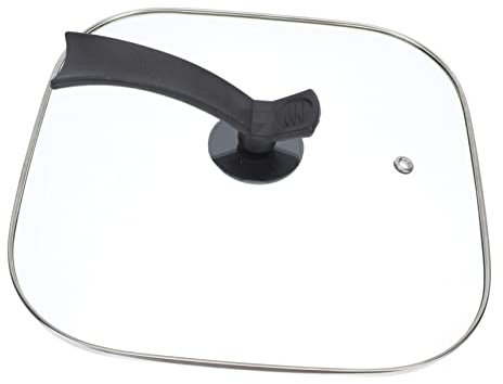 FUNOMOCYA Tapa Balance de Presión y Mango de Plástico Cuadrada de Vidrio Templado para Olla Eléctrica de 30 Cm Adecuado para Cocina Doméstica