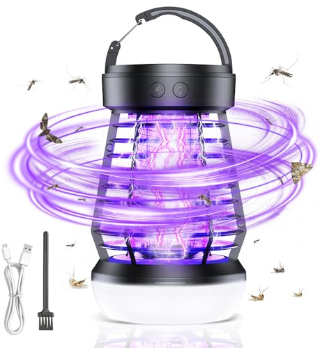RoserRose Insektenvernichter Elektrisch & Mückenlampe 2-in-1 mit UV-Licht & LED – Elektrische Fliegenfalle für Innen/Außen, USB-Tragbare Moskitolampe für Camping & Küche