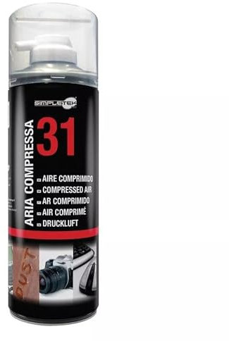 SIMPLETEK - Bomboletta Spray Aria Compressa 400 ml Pulizia Computer Auto con Cannuccia