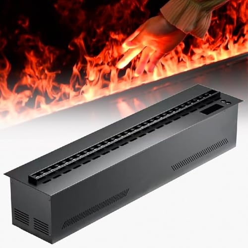 FANYING Chimenea eléctrica de Vapor de Agua, de Acero Inoxidable, con Llama 3D y atomización, Ideal para Salas de Estar y hoteles.,80cm/31.4in