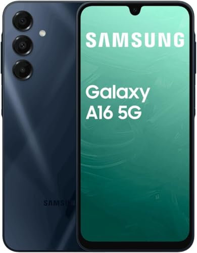 SAMSNG Galaxy A16 5G Mobile Phone, 17 cm (6.7 inches), Double SIM, USB Type-C, 4 GB RAM, 128 GB, 5,000 mAh,Blue Black