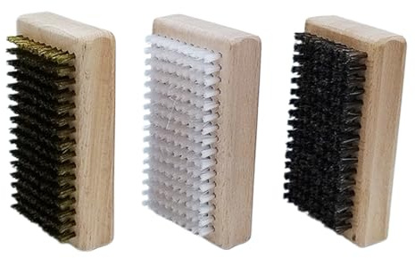 Kit di cera per sci, set di 3 cera per la riparazione degli sci, set di spazzole in legno portatile con setole in crine di cavallo, nylon e ottone per una ceratura efficace degli sci, 11,9 x