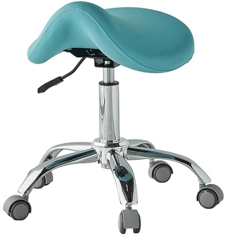 JAVPTAV Sattelhocker mit Rädern, Rollhocker, höhenverstellbar von 49 bis 64 cm, professioneller Hocker for Zahnhygieniker und Zahnärzte