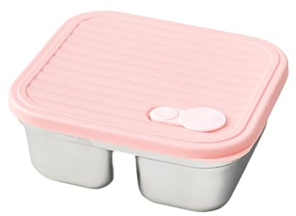 Tkidplw Lonchera de acero con separadores y tapa a prueba de fugas para oficina, gimnasio, escuela, almacenamiento de comidas, lonchera para oficina