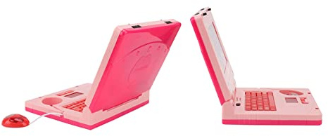 Asixxsix Educational Learning Computer, 20 Learning Activities and 30 Pieces Of Popular Music Kids Laptop, Laptop Toy with Spelling, Shapes, Logic, Animals, Educational Electronic (Pink Non