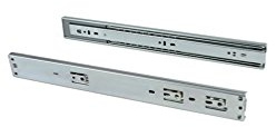 Emuca Schubladenführungen, Vollauszug mit Rollen gedämpftes Scharnier 45mm x 350mm, 5 Sets (10 Stück)