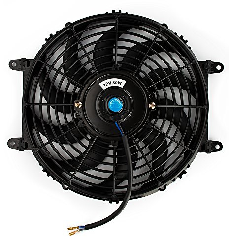 Jtron 30.5cm Kit de montage de ventilateur de radiateur électrique de 12V 80W Pour ventilation et refroidissement – voitures et véhicules spéciaux Ventilateur d'évacuation