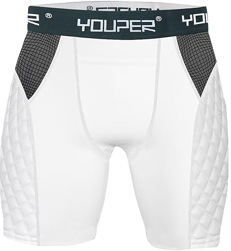 Youper Vuxen Elite kompression vadderade glidshorts med ficka för baseball, fotboll