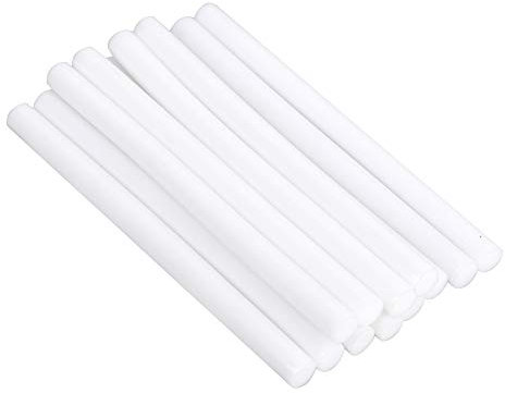 HUIHUIBAO 12 PCS Colored Hot Glue Sticks, Mini Hot Melt Adhesive Glue Stick for DIY Art Craft, 7 x 100mm (White)
