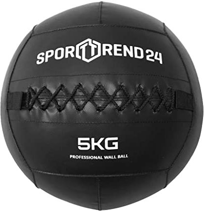 Sporttrend 24® Wall Ball 3kg, 4kg, 5kg, 6kg, 7kg, 8kg, 9kg, 10kg, 12kg in schwarz | Gewichtsball, Trainingsball, Gewicht, Ball, Bälle, Fitness (schwarz, 5kg)