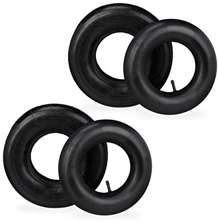 relaxdays Ruota per Carriola con Ventola, Set 2X Gomma ad Aria, 4.00-6”, Pneumatico per Carretti Fino a 136 kg, Nero