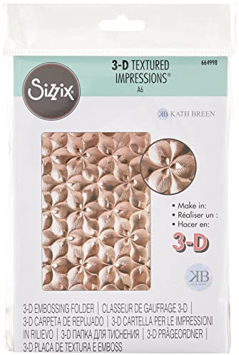 3-D-Prägemappe mit strukturierten Abdrücken, Bio-Blütenblätter von Kath Breen