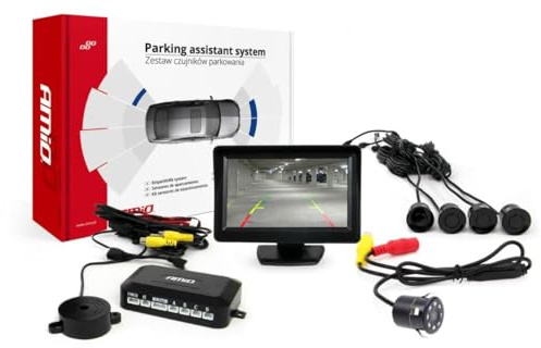 AMiO 02265 Einparkhilfe mit Sensor Vorne und Hinten schwarz