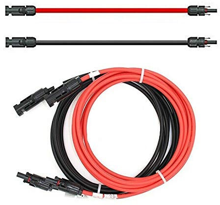 SOLARTRONICS Verlängerungskabel 6mm² inkl. Solarstecker 2x40m - PV Kabel H1Z2Z2-K beidseitig rot/schwarz - Photovoltaik Kabel mit Stecker - Solarkabel für PV Solaranlage - Made in Germany