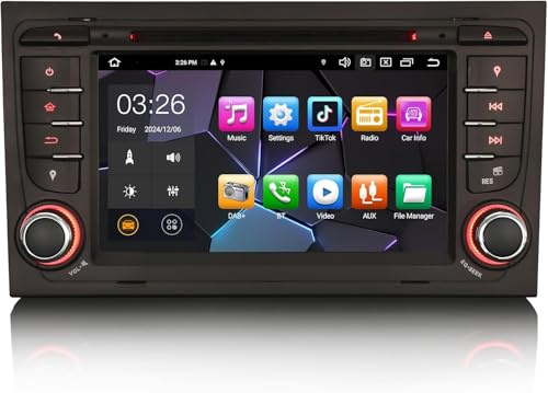 ERISIN 7 Zoll Android 12 Autoradio für Audi A4 S4 RS4 RNS-E Seat Exeo DSP GPS-Navi Carplay Bluetooth A2DP DVB-T/T2 WiFi DAB+Sat NAV 8-Kern 4+64GB