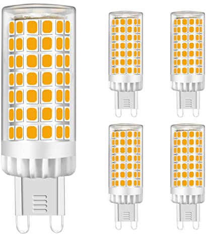 G9 LED Lampe 9W, Warmweiß 3000K, Kein Flimmern, 750lm Entspricht 60W-75W Halogen Leuchtmittel, Keramiksockel, Mini Glühbirne Mit 88-LED SMD2835, AC220-240V, Nicht Dimmbar, Φ18*64mm, 4er-Pack